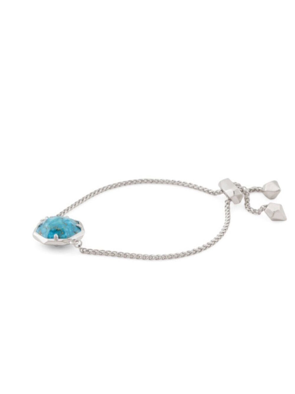 Kendra Scott Cynthia Turquoise Silver Chain Bracelet New